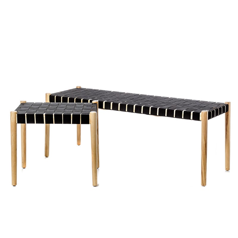 Ravello Woven Single Stool Ash & Black