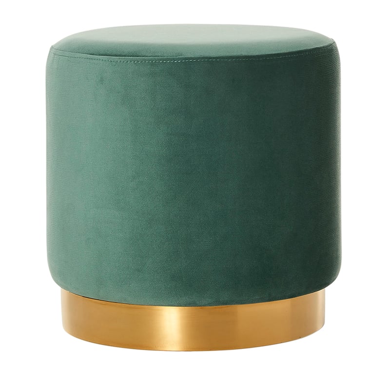 Torino Luxe Small Ottoman in Green & Gold