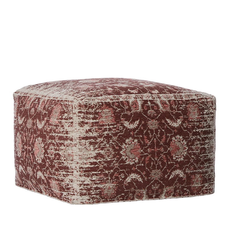 Boheme Natural & Cabernet Jacquard Pouf
