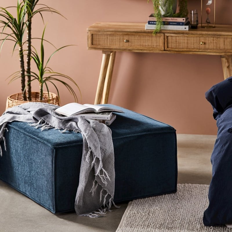 Dali Petrol Blue Ottoman 