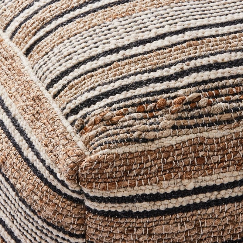 Mona Natural & Black Stripe Pouf