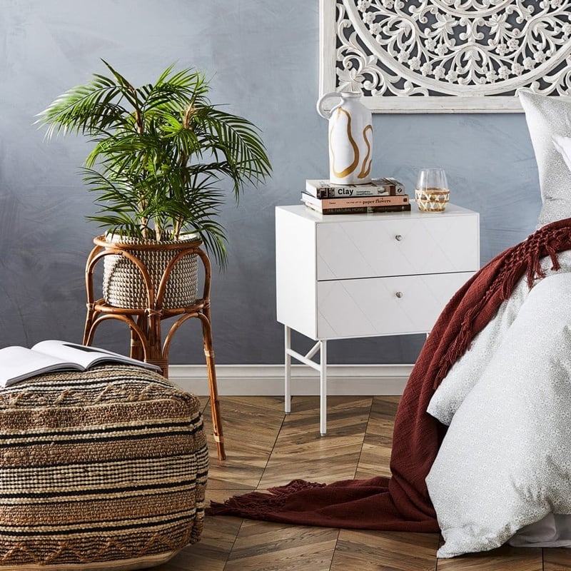 Mona Natural & Black Stripe Pouf