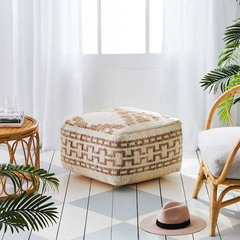 Long Island Natural & White Pouf