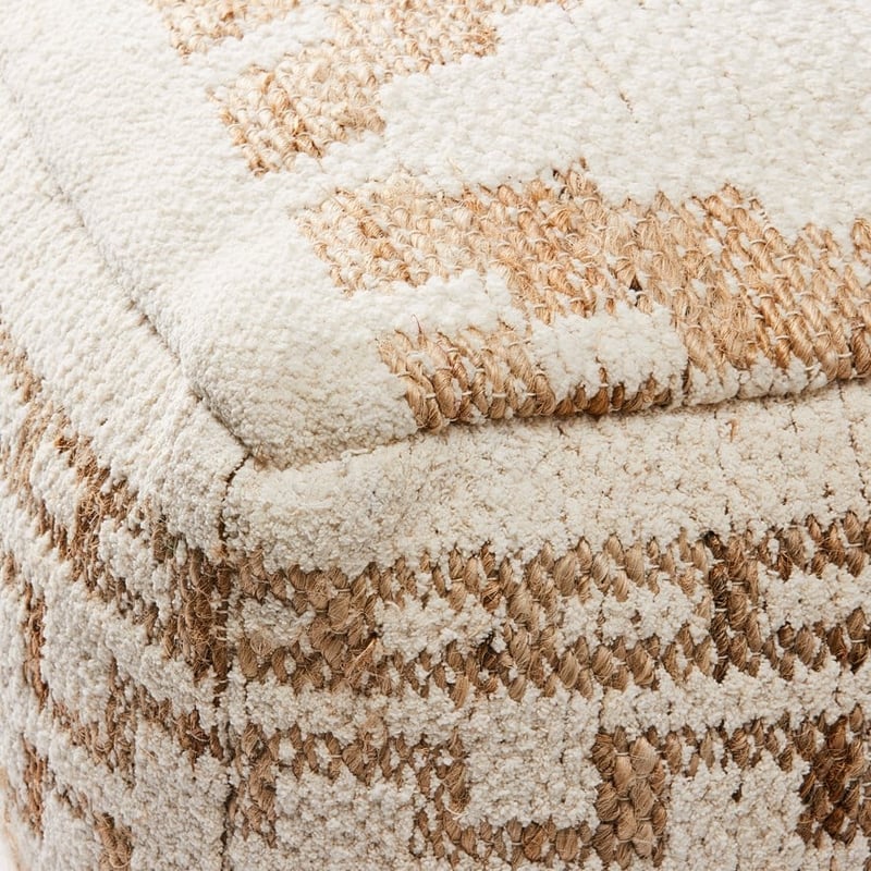 Long Island Natural & White Pouf