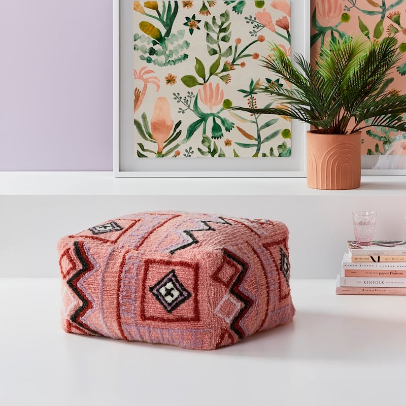 Mendosa Pink Multi Pouf