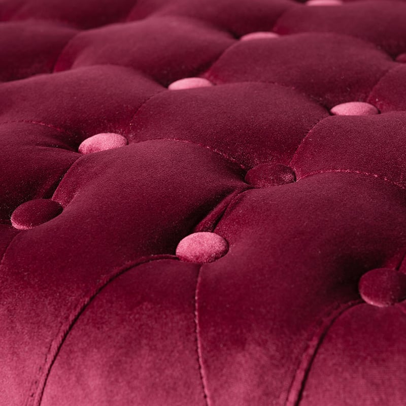 Knightsbridge Velvet Ottoman Burgundy