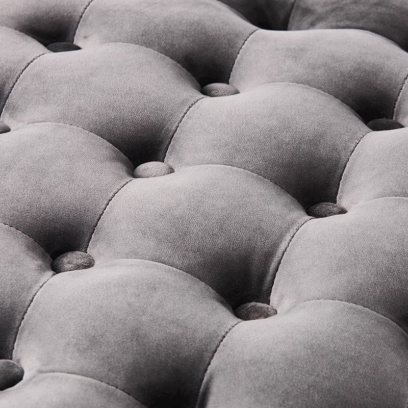 Knightsbridge Velvet Ottoman Grey