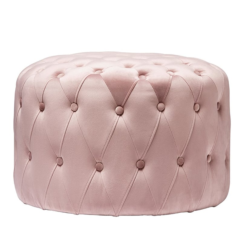 Knightsbridge Velvet Ottoman Rose Pink Small