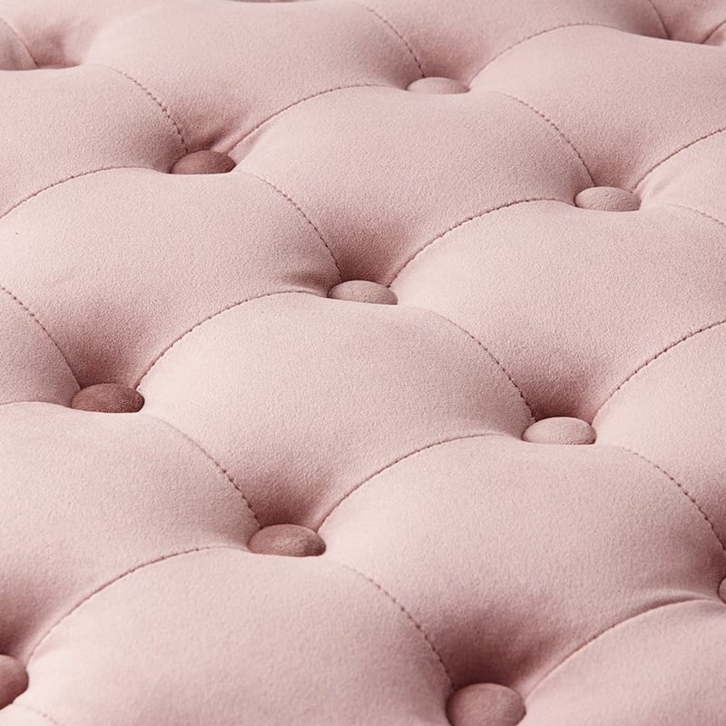 Knightsbridge Velvet Ottoman Rose Pink Small
