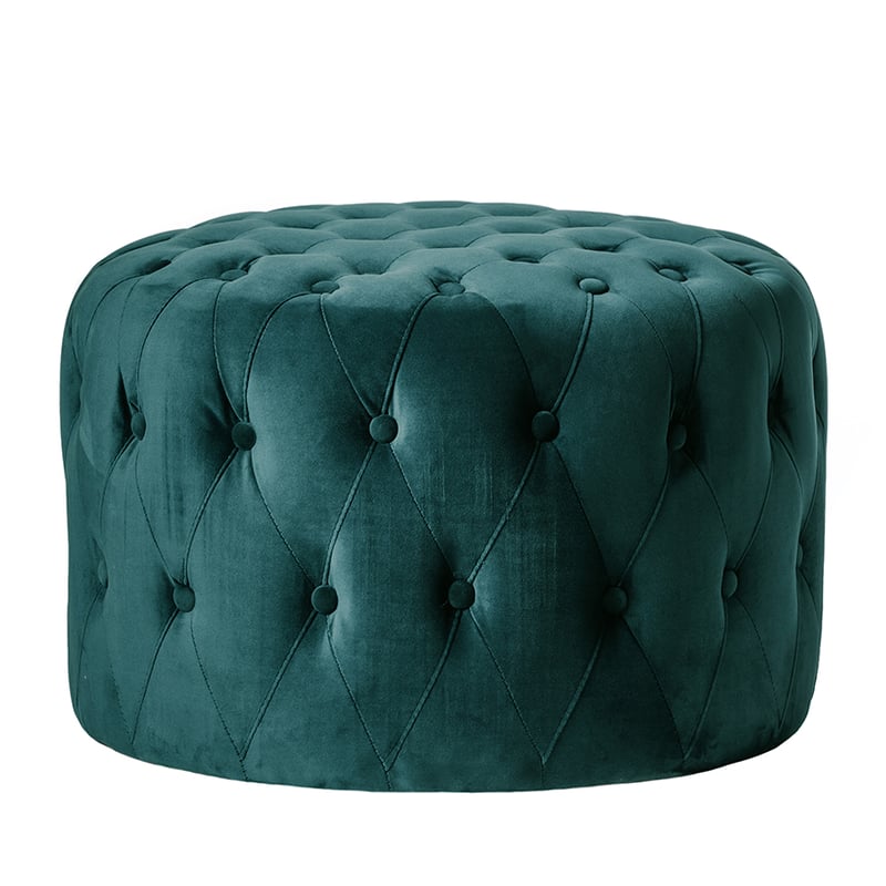 Knightsbridge Velvet Ottoman Teal