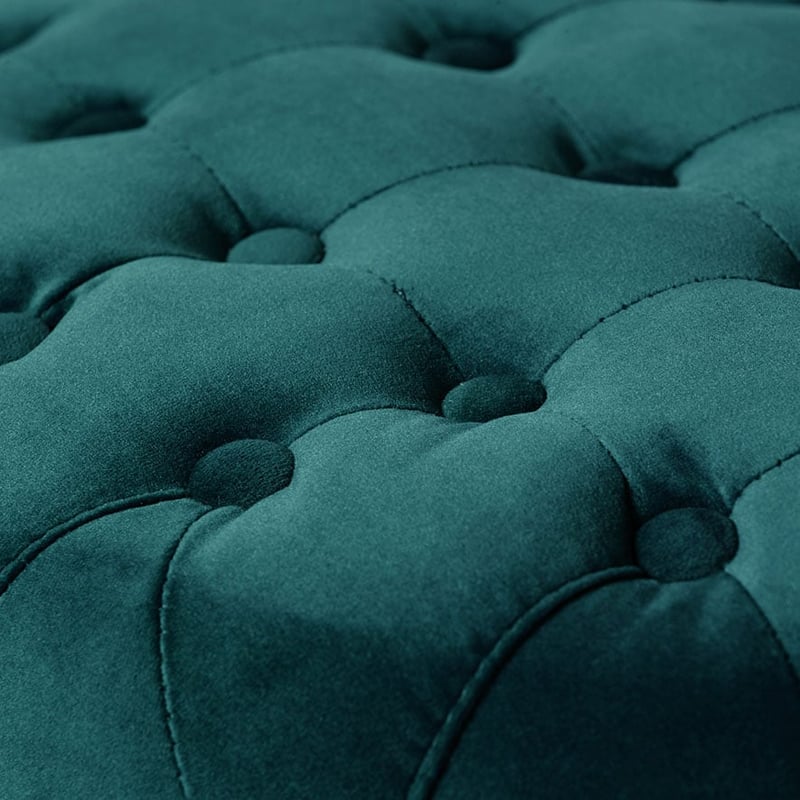 Knightsbridge Velvet Ottoman Teal