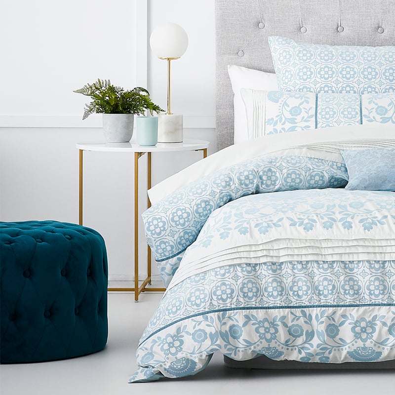 Knightsbridge Velvet Ottoman Teal