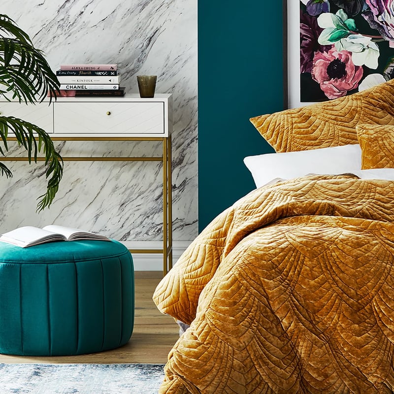 Kensington Small Teal Ottoman