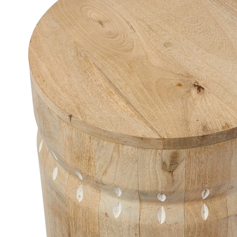 Amira White & Natural Sienna Side Table