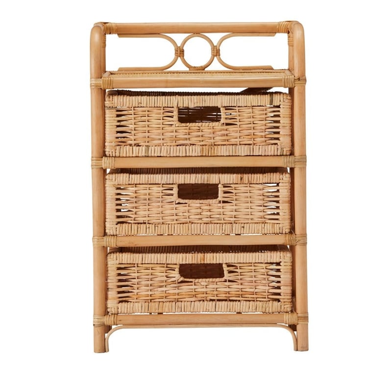 Bahama Honey Rattan 3 Drawer Side Table