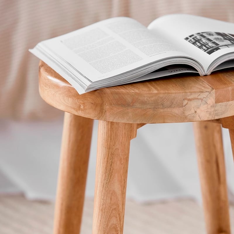 Anjuna Natural Side Table & Stool