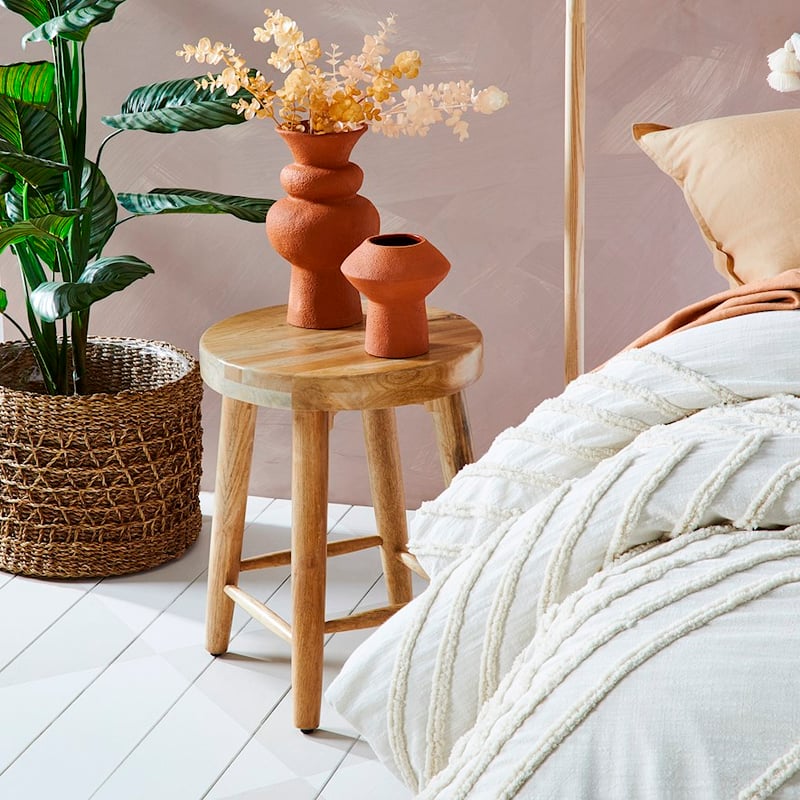 Anjuna Natural Side Table & Stool