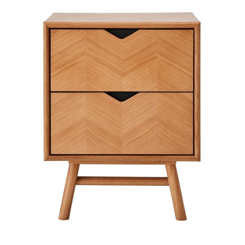 Helsinki Natural Bedside Table 2 Drawers