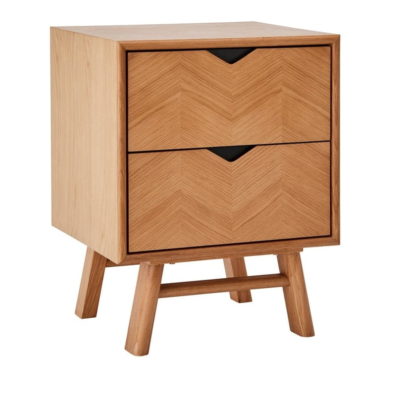 Helsinki Natural Bedside Table 2 Drawers