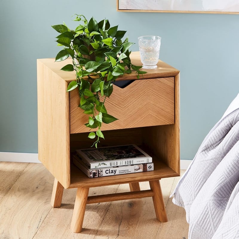 Helsinki Natural Bedside Table 1 Drawer