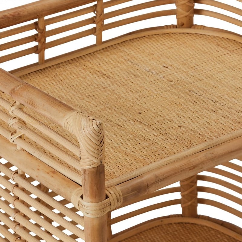 Java Natural Rattan 2 Shelf Side Table