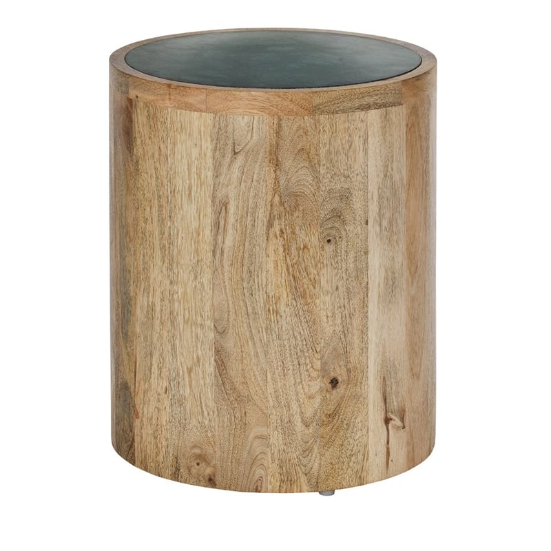 Marino Timber Natural & Green Marble Side Table