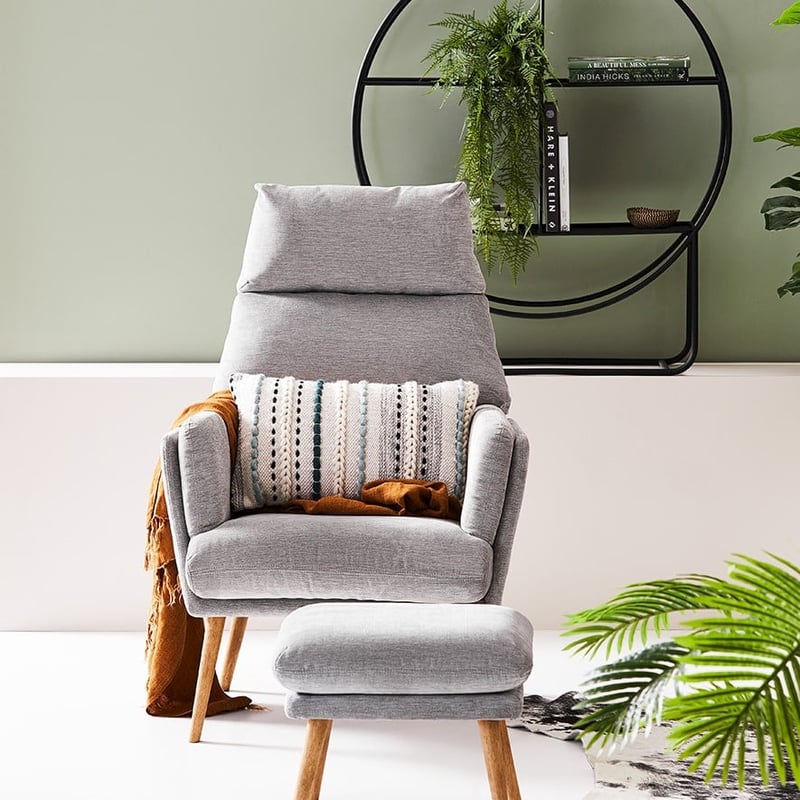 Anderson Grey Chair & Foot Rest 