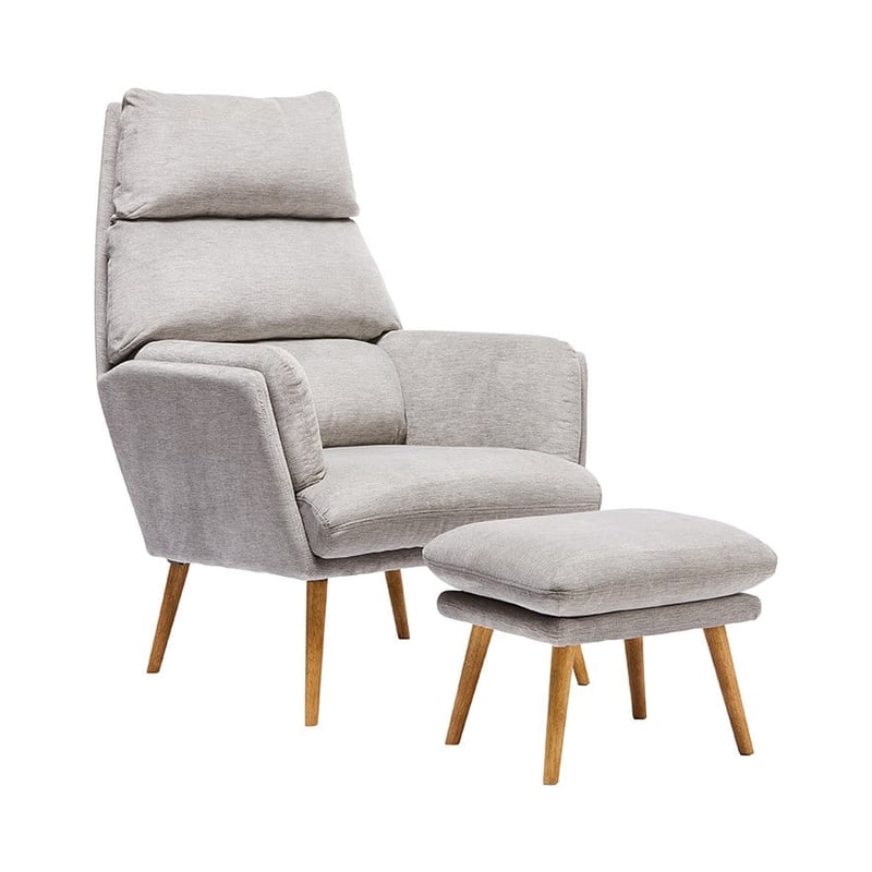 Anderson Grey Chair & Foot Rest 