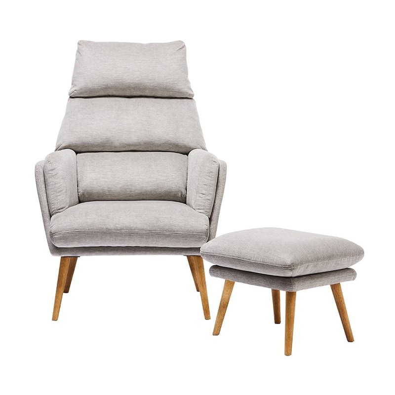 Anderson Grey Chair & Foot Rest 