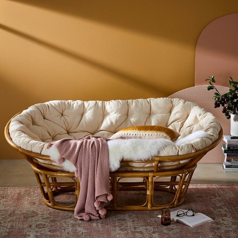 Cayman Honey & Natural Rattan Papasan 177cm