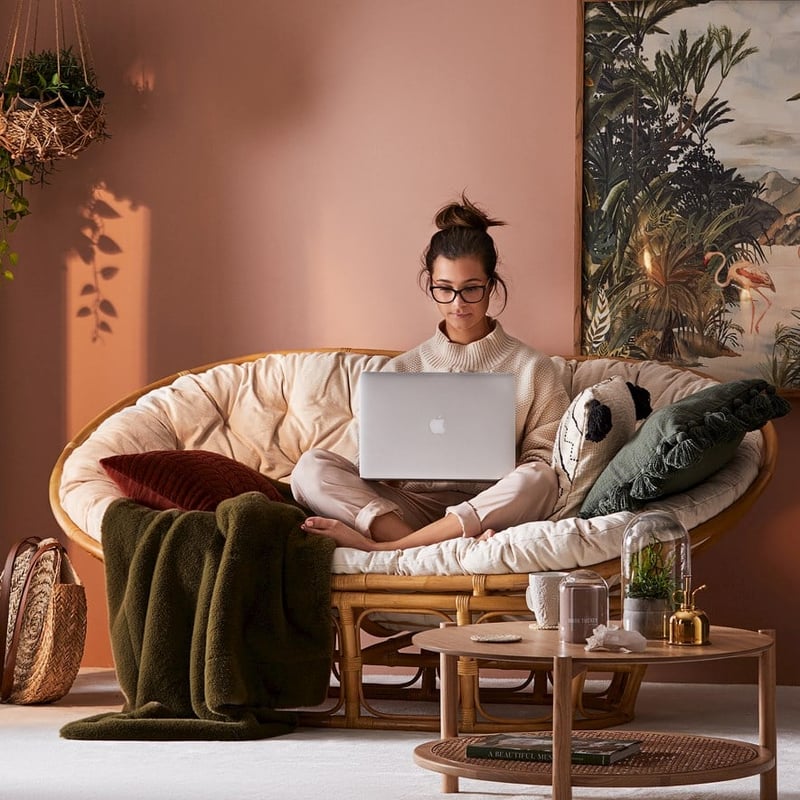 Cayman Honey & Natural Rattan Papasan 177cm