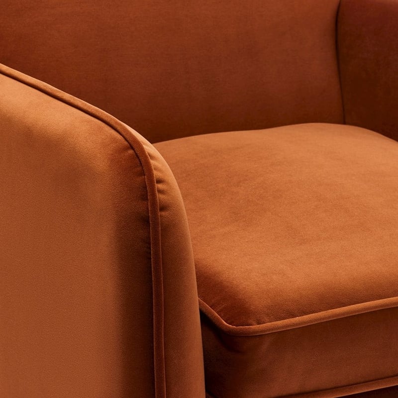 Portland Brick Red Velvet Chair