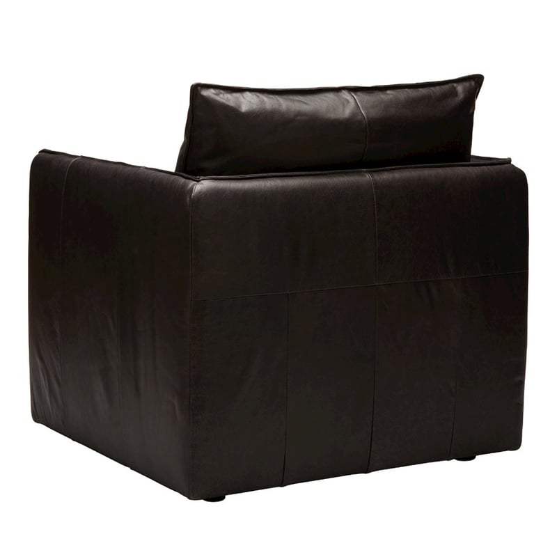 Atticus Smoked Black Leather Armchair