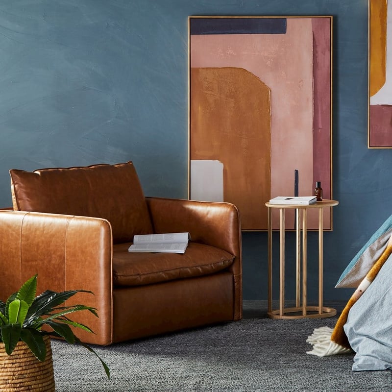Atticus Tobacco Leather Armchair