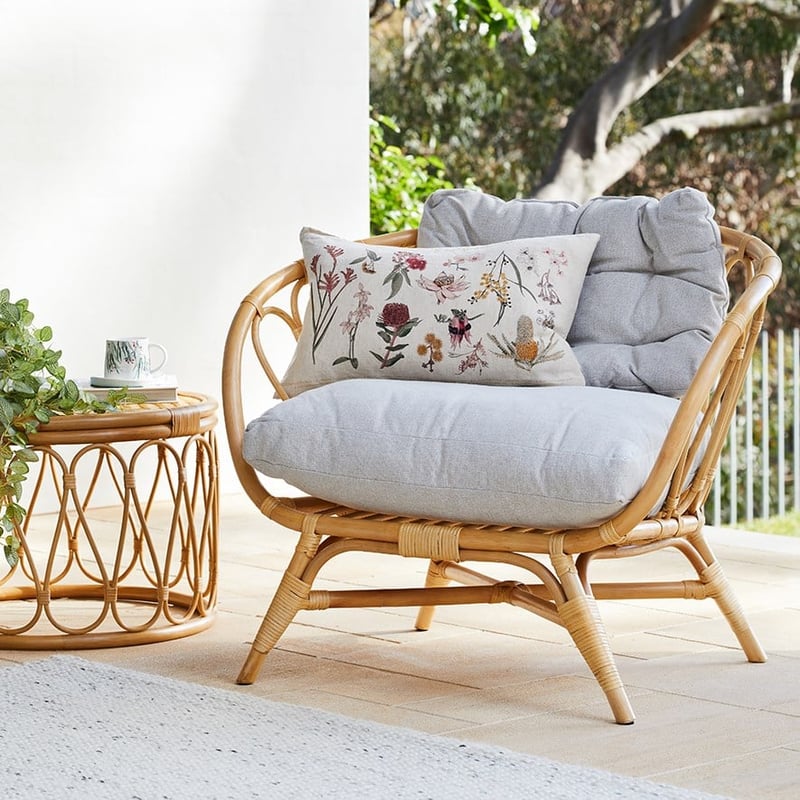 Capri Natural & Grey Rattan Loop Chair