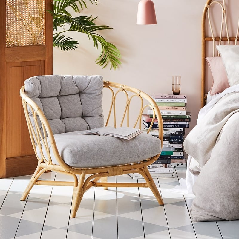 Capri Natural & Grey Rattan Loop Chair