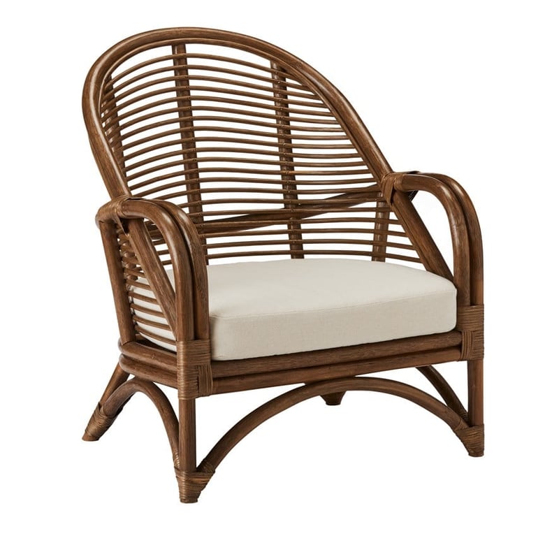 Capri Walnut & Natural Rio Rattan Chair