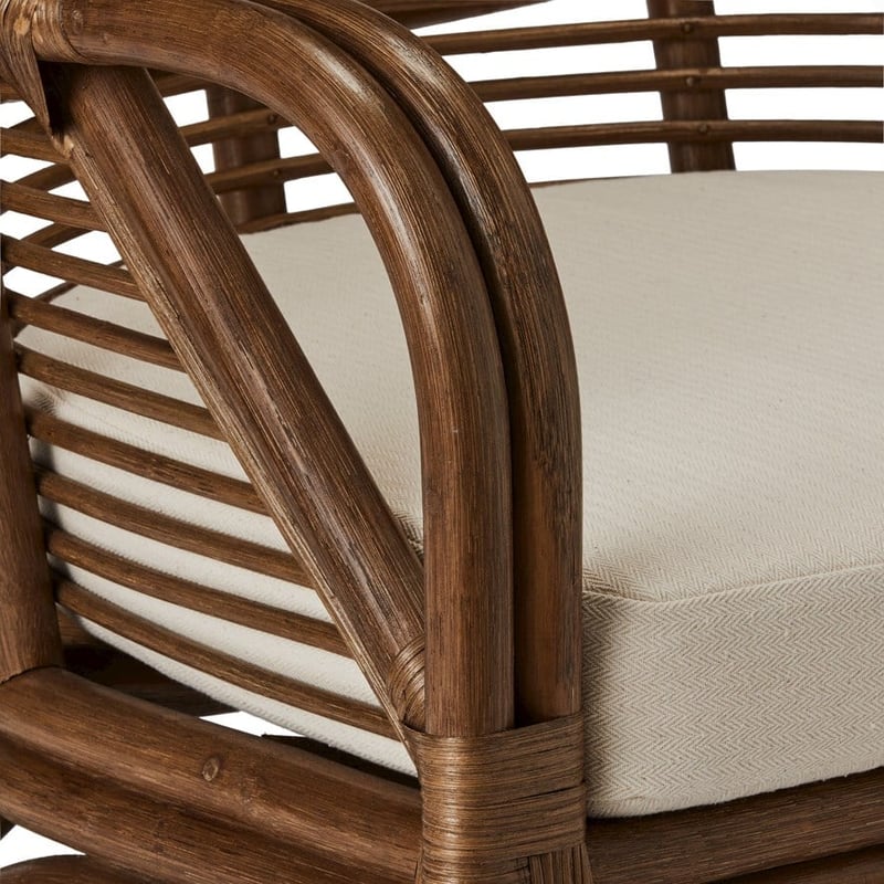 Capri Walnut & Natural Rio Rattan Chair