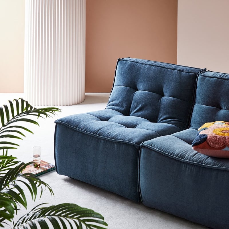 Otis Petrol Blue Lounge Chair 1 Seater