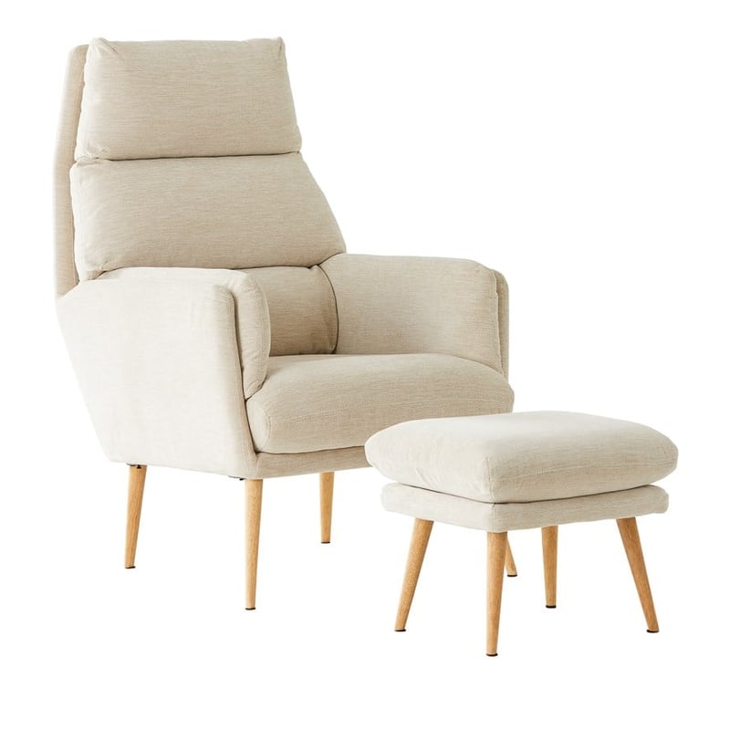 Anderson Natural 1 Seater Chair & Foot Rest