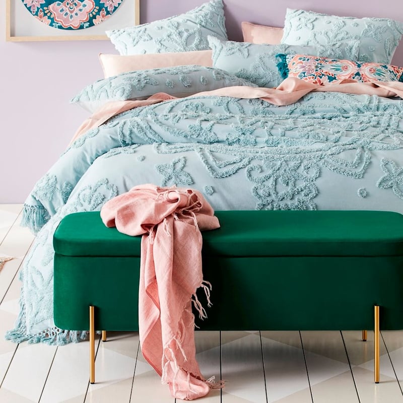 Francis Hunter Green Velvet Blanket Box