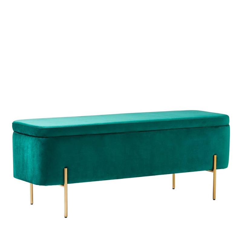 Francis Hunter Green Velvet Blanket Box