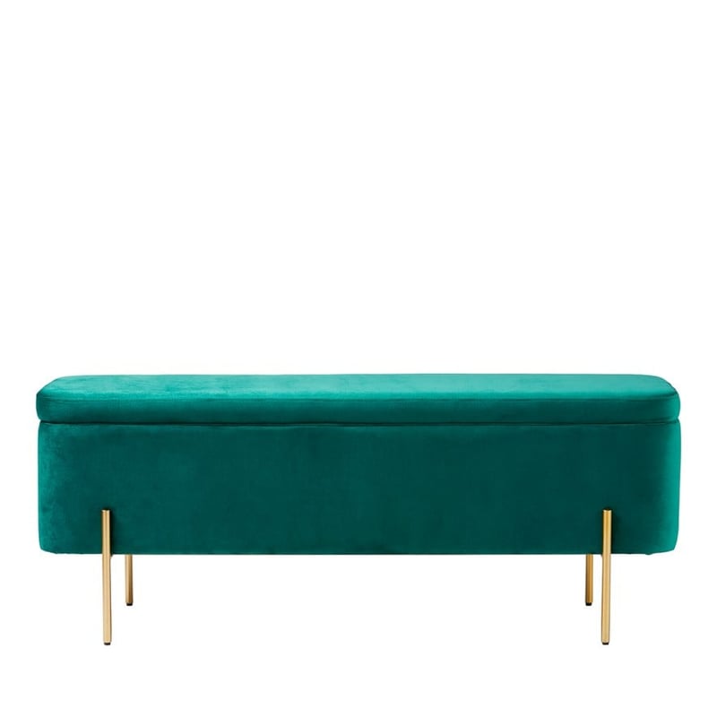 Francis Hunter Green Velvet Blanket Box