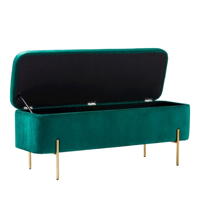 Francis Hunter Green Velvet Blanket Box