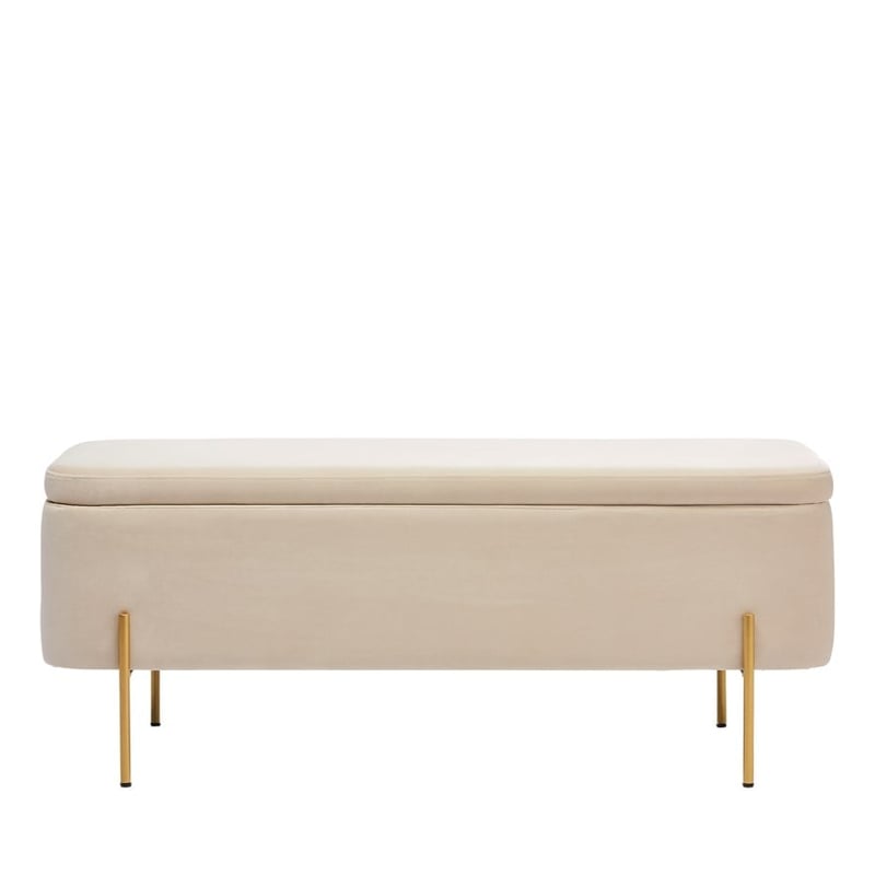 Francis Sand Velvet Blanket Box