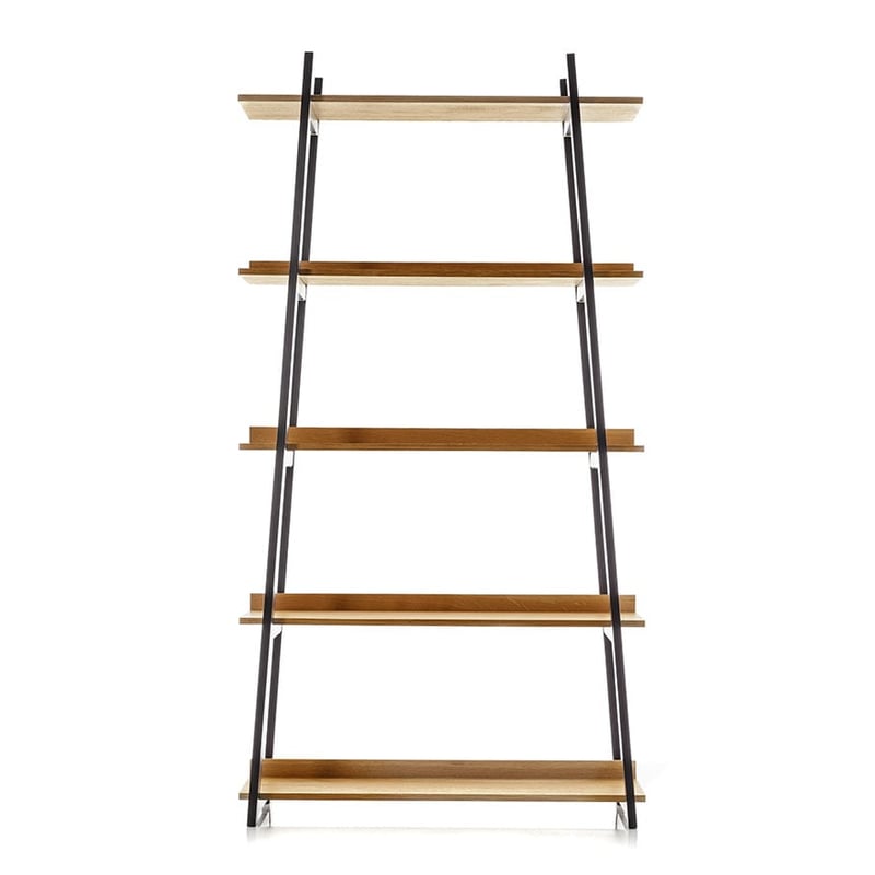 Nelson 5 Tiered Bookshelf Black & Oak