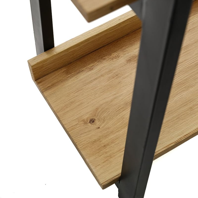 Nelson 5 Tiered Bookshelf Black & Oak