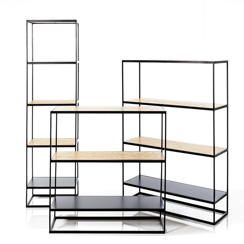 Bentley 3 Tiered Shelf Black & Ash