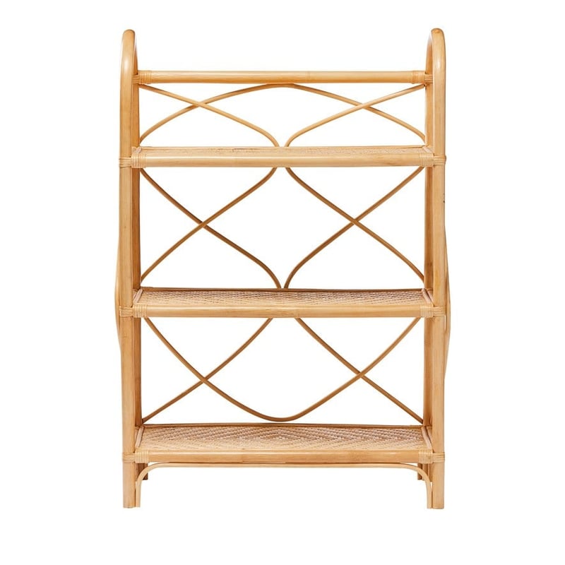 Cayman Rattan Collection Honey 3 Tiered Bookshelf