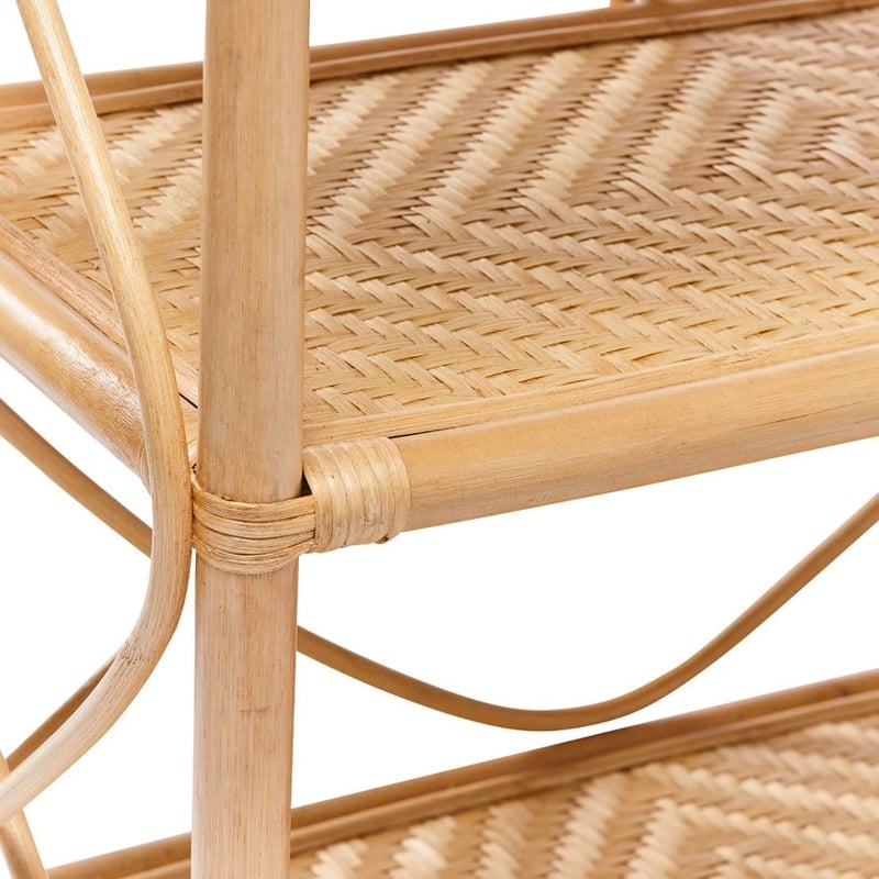 Cayman Rattan Collection Honey 3 Tiered Bookshelf